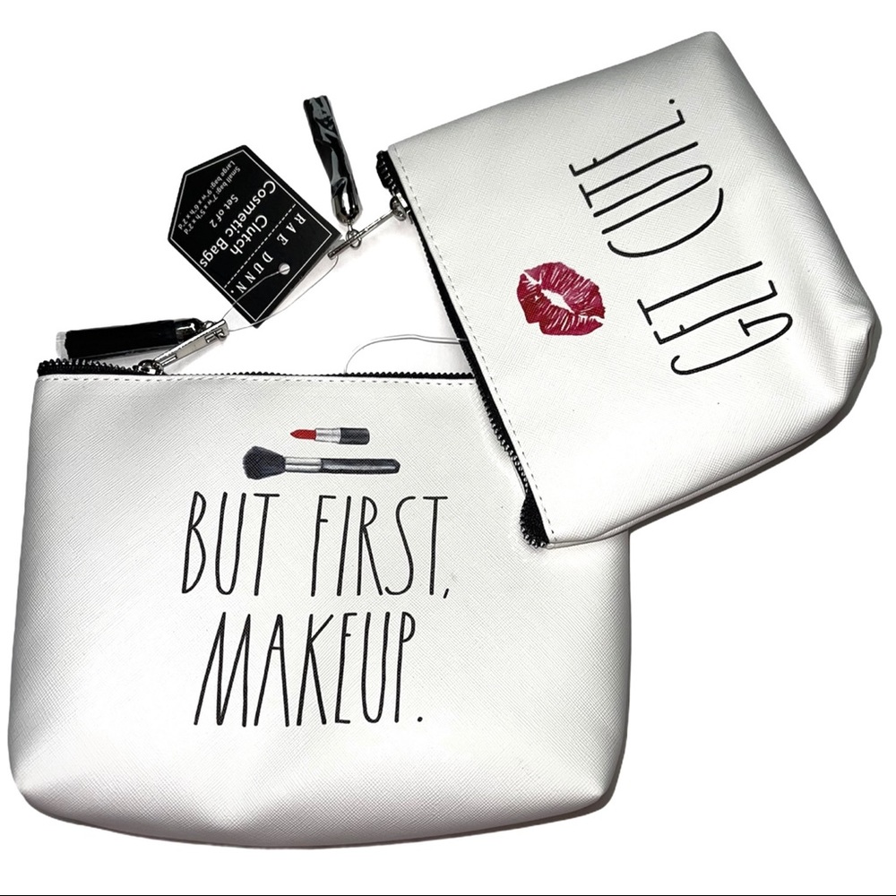 RAE DUNN Cosmetic Bags But First Make Up Get Cute NWT - Picture 3 of 6